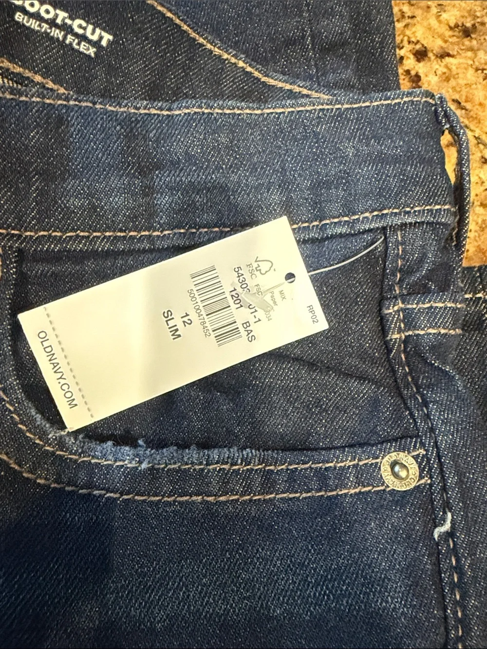 Old Navy  Boys Dark Blue Boot-Cut Jeans